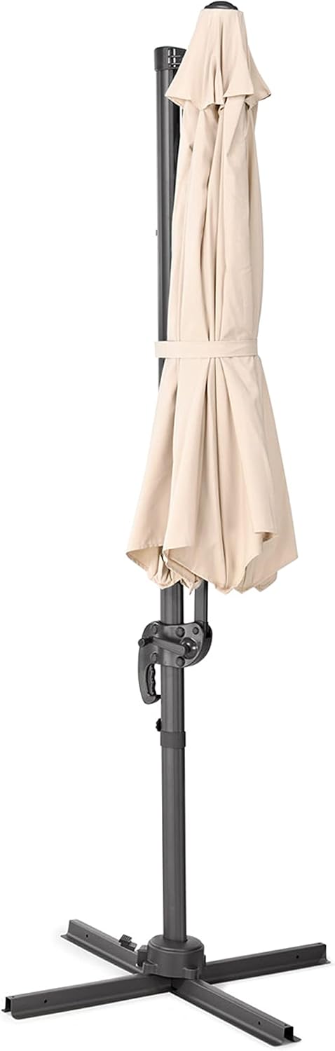 SVITA Sonnenschirm Ø 300 cm Aluminium-Ampelschirm mit Ständer und Kurbel, 360° Hebel-Konstruktion, k
