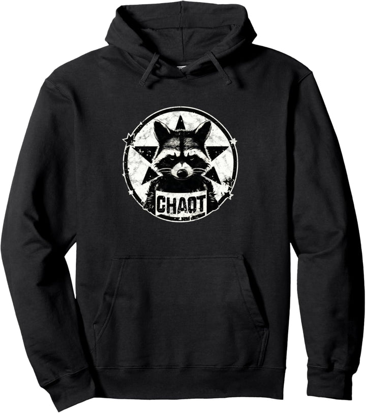 Waschbär, Chaot, Anarchie, Kämpfer, Revolution, Stern, Vintage Pullover Hoodie