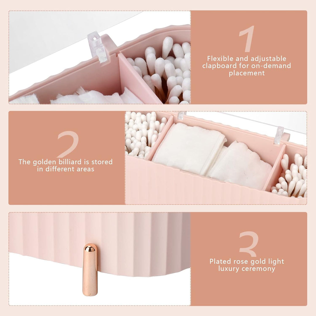 Make Up Kosmetik Organizer, Wattepads Aufbewahrung mit Deckeln, Wattestäbchen Behälter Lidschattenpi
