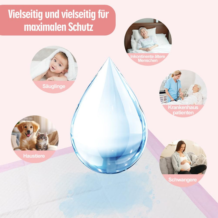 100 Stück Baby Inkontinenzunterlage Wickelunterlage Einweg, 33 × 45 cm Baby Wickelauflage, Changing