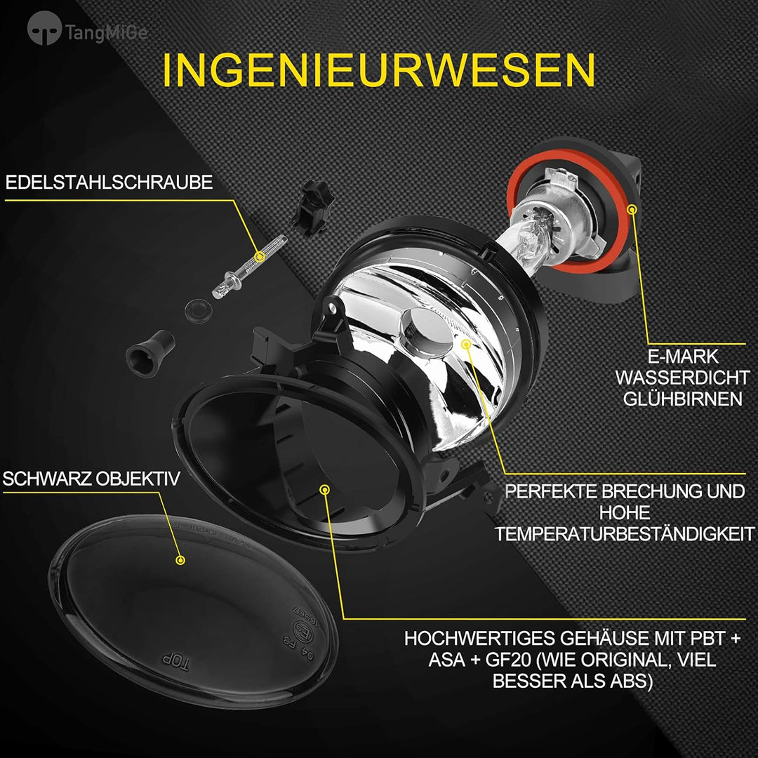 TangMiGe Nebelscheinwerfer für Volkswagen Tiguan Beetle Caddy 3 Eos Golf 6 / Cabriolet/Plus Jetta 4