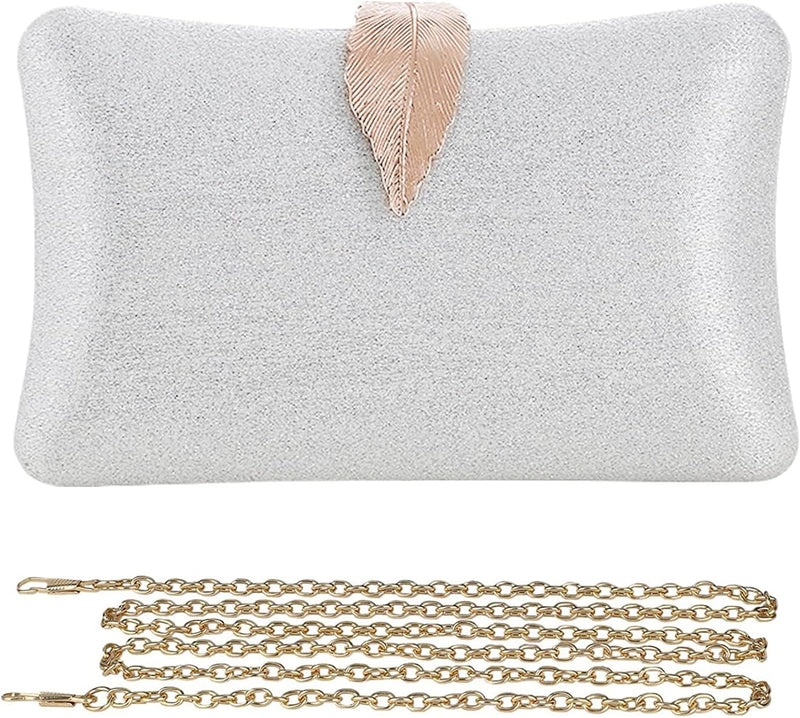 CORIOS Clutch Damen Kette Abendtasche Glitter Handtasche Glänzend Schultertasche Umhängetasche mit B