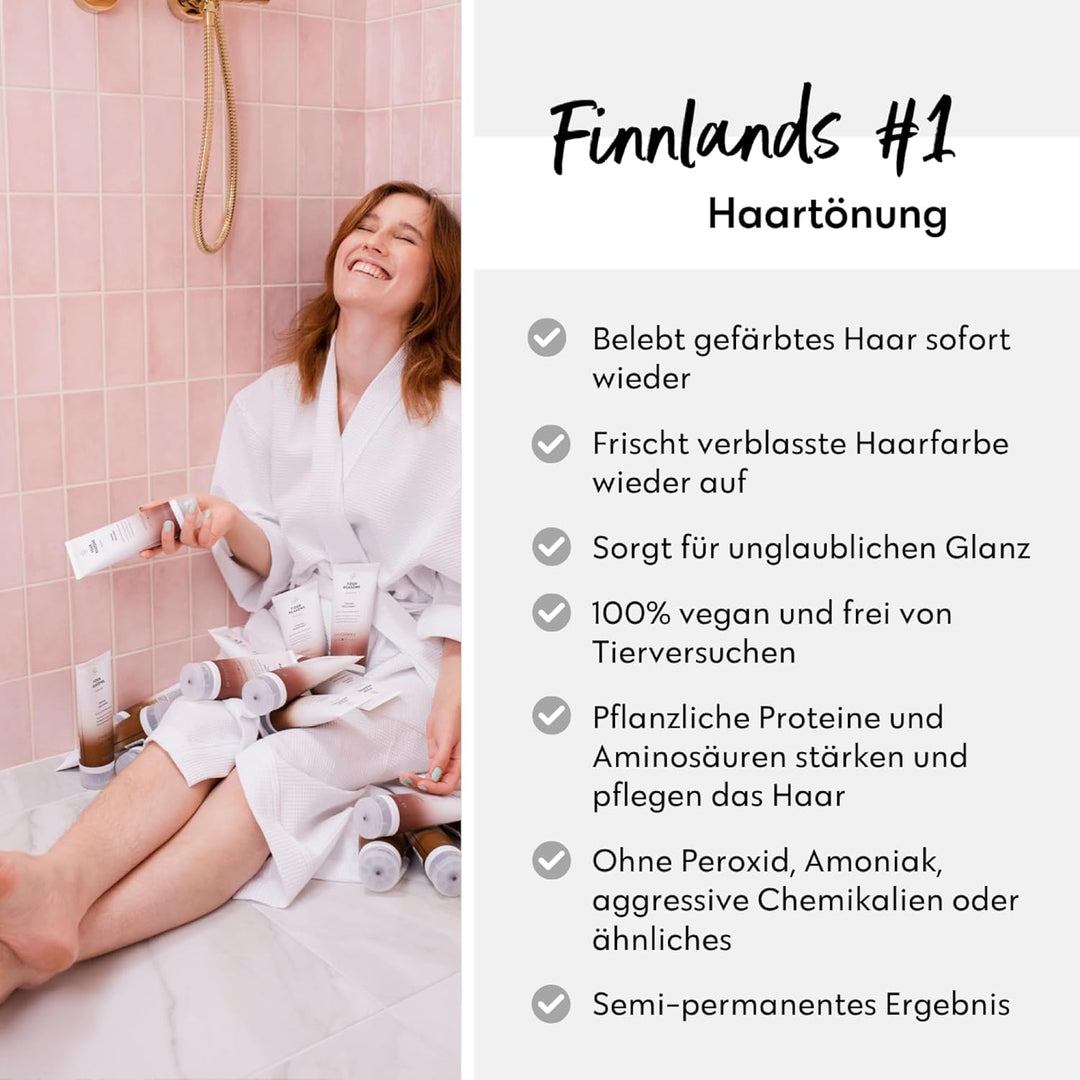 FOUR REASONS Farbmasken-Shampoo Braun – Sulfatfreies Tönungsshampoo für braunes und dunkelbraunes Ha