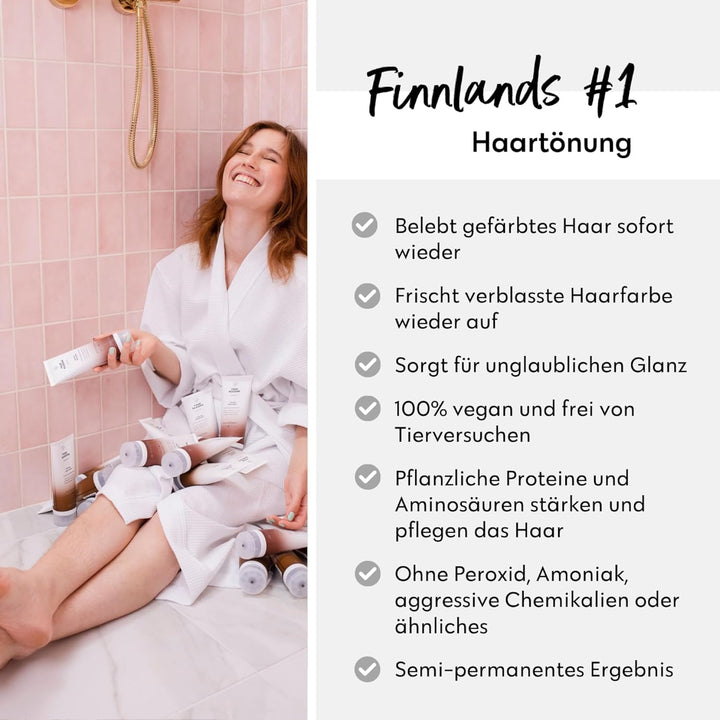 FOUR REASONS Farbmasken-Shampoo Braun – Sulfatfreies Tönungsshampoo für braunes und dunkelbraunes Ha