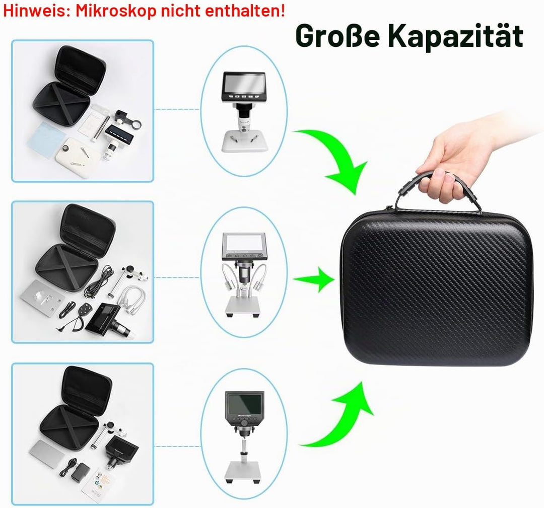 Original LCD Digital Mikroskop Tragetasche, Ultra Big Size Aufbewahrungstasche Box für USB/WiFi/LCD-
