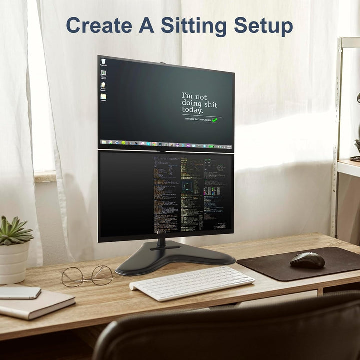 PUTORSEN Monitor Halterung 2 Monitore, Vertikale Doppelmonitorhalterung für 17-32-Zoll-LCD-LED-Bilds