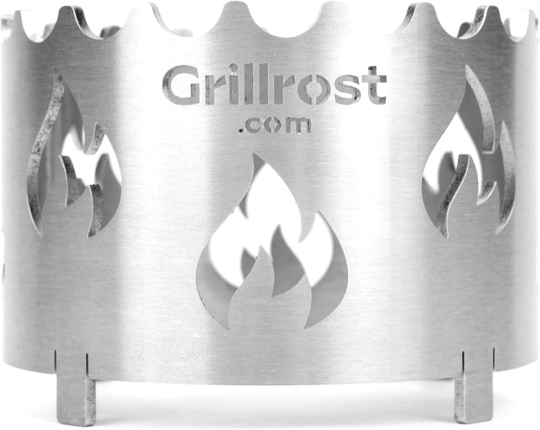 Grillrost.com Das Original Mini Wokaufsatz aus Edelstahl - für Mini Feuerplatte steckbar Mini-Wokauf