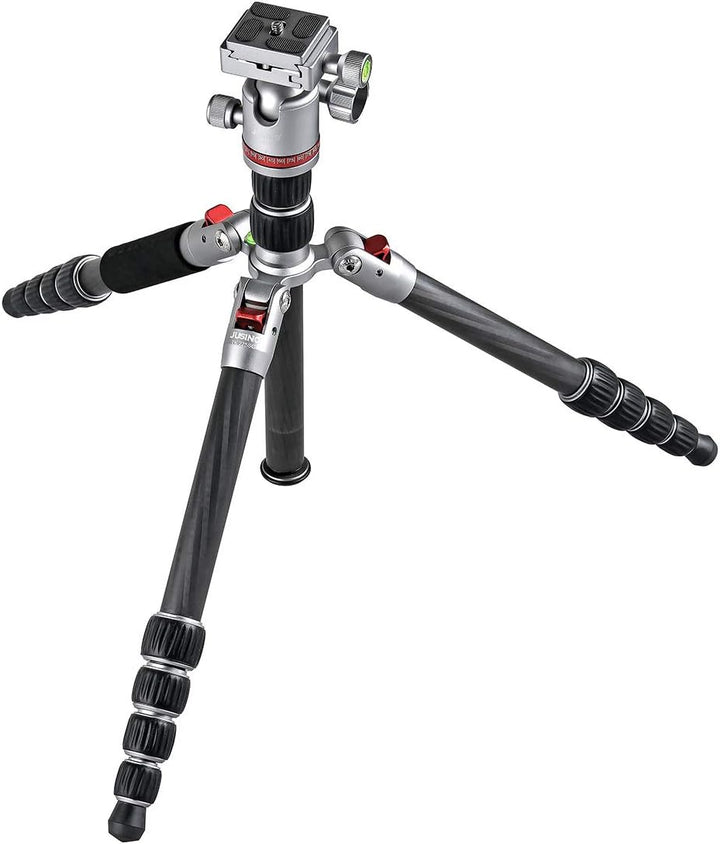 JUSINO TK-225SC handliches & Robustes Karbon-Tripod mit Monopod-Funktion + Kugelkopf GT-30, mit Tran