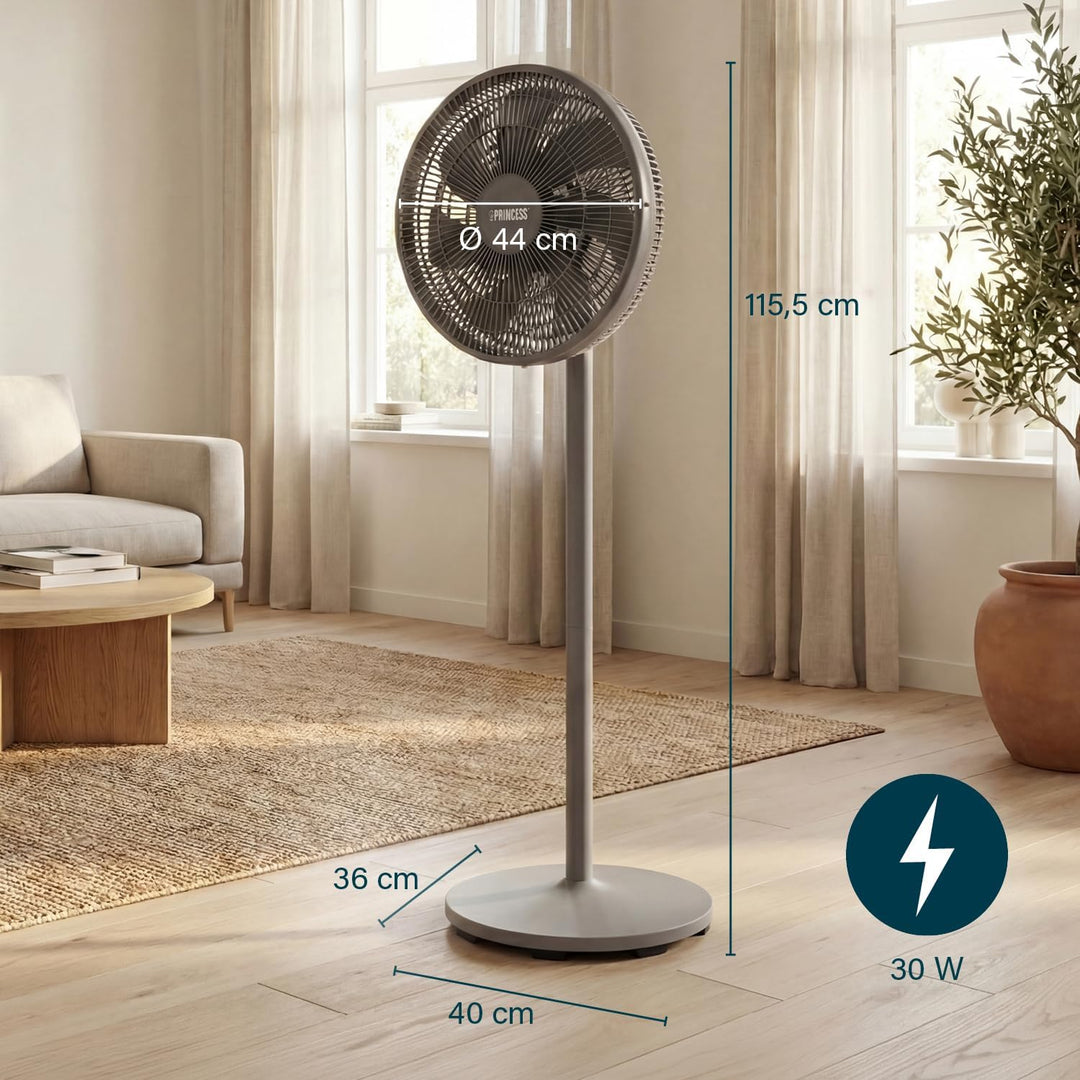 Princess Säulenventilator - Elegantes Design - 30 W - Leistungsstark, Leise, Energieeffizient - Durc