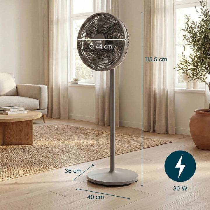 Princess Säulenventilator - Elegantes Design - 30 W - Leistungsstark, Leise, Energieeffizient - Durc