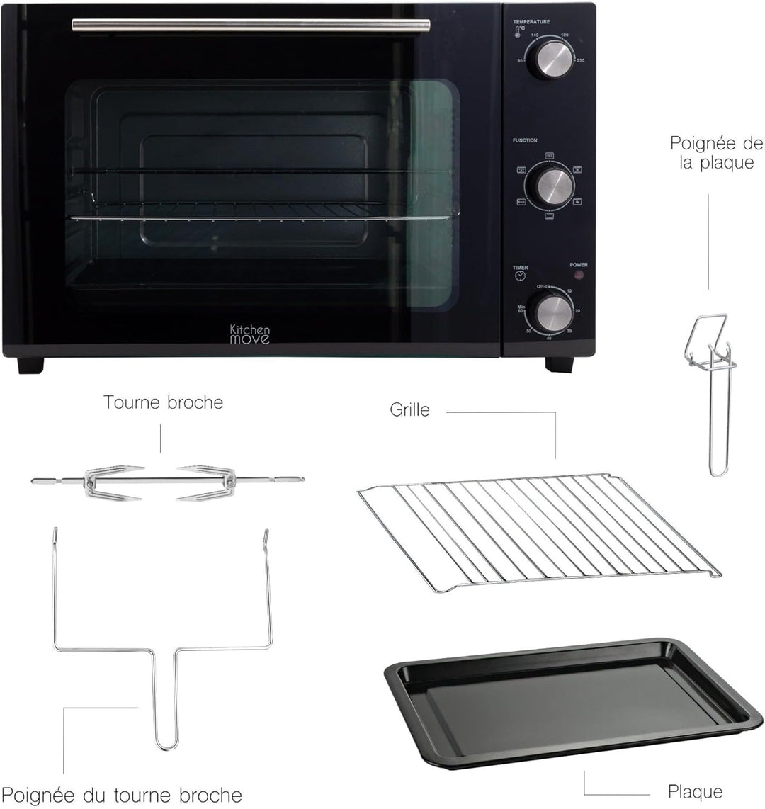 Multifunktionsofen 22l 1300w schwarz - bat-ke22 22 l, 22 l