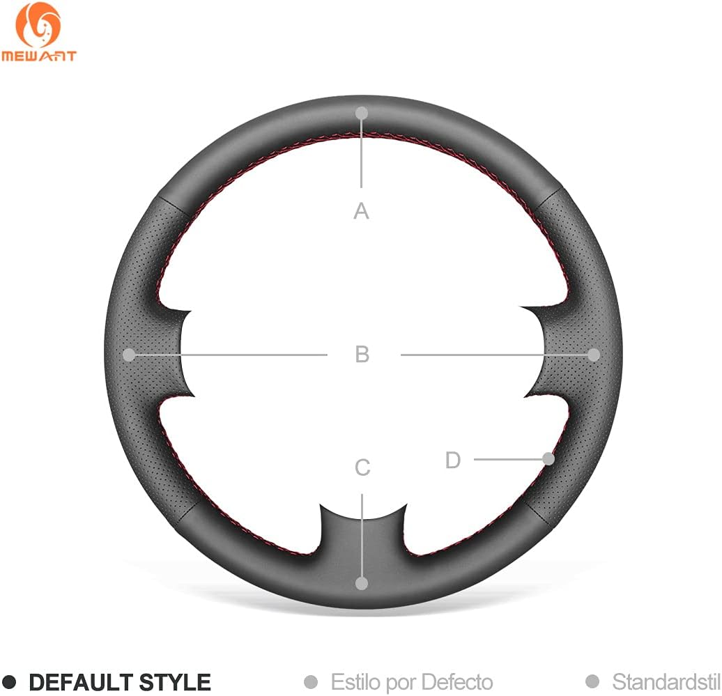 MEWANT Genähte Auto-Lenkradabdeckung für Peugeot 206 (206+/206 Plus) 2009-2012/207/207 CC/207 SW Exp