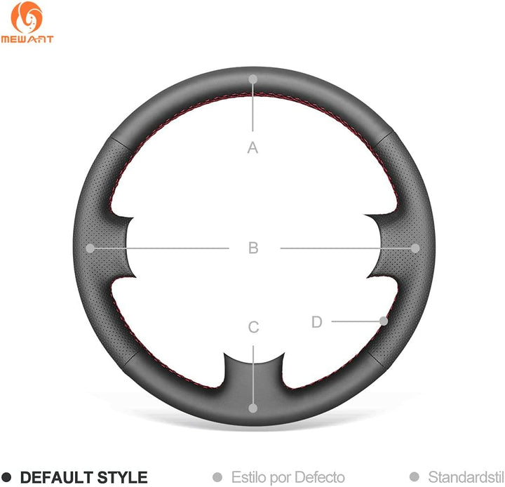 MEWANT Genähte Auto-Lenkradabdeckung für Peugeot 206 (206+/206 Plus) 2009-2012/207/207 CC/207 SW Exp