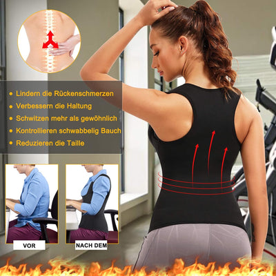 CHUMIAN Damen Sauna Schwitzeffekt Training TankTop Unterbrust Taillenformer Korsett Neopren Abnehmen