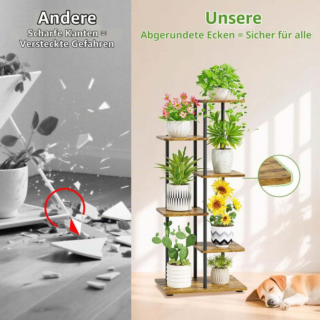 iDavosic.ly Pflanzenständer mit 5 Etagen, Blumenständer für Draussen Plant Stand Indoor Outdoor, Pfl