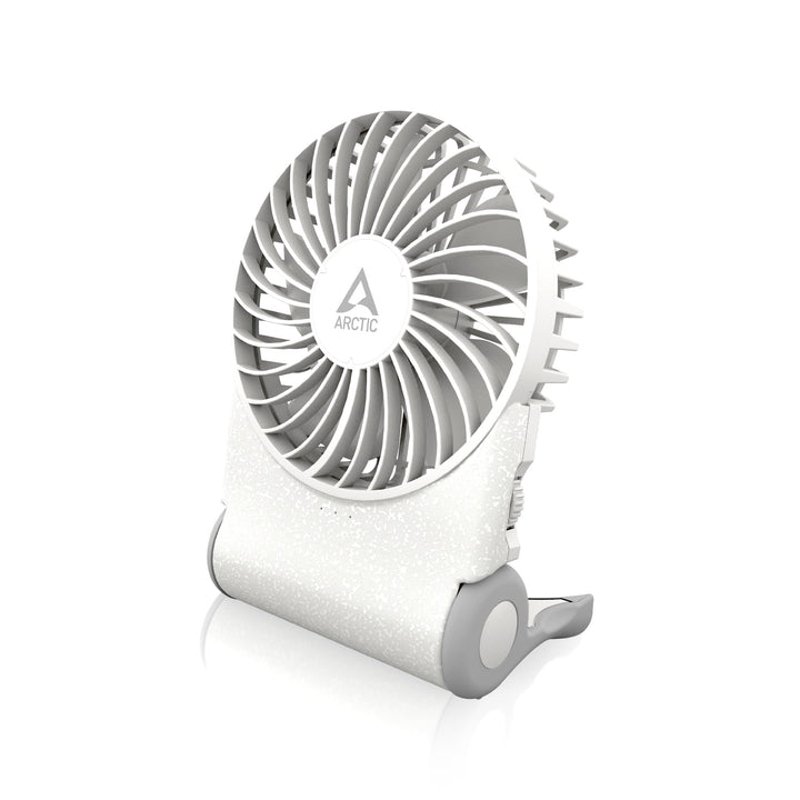 ARCTIC Summair 2Go (weiss) - Wiederaufladbarer Handventilator mit Standfuss | Stufenlos regelbar, 4-