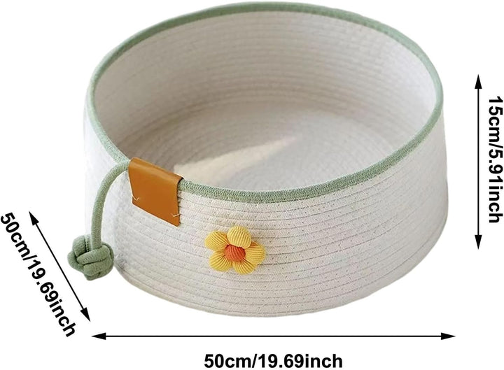 Katzenkörbchen, Katzenkorb mit Blumenverzierung, Grosser Süsser Kätzchen Korb Nest Haustierhaus, Kra