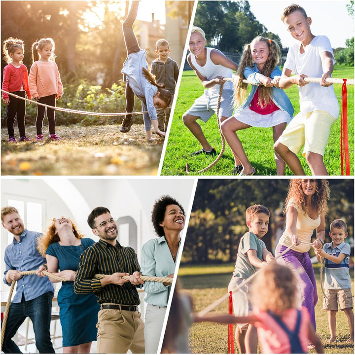 NEBURORA 20FT langes Tauziehen-Seil für Kinder und Erwachsene Spiele im Freien Feldtag Familientreff