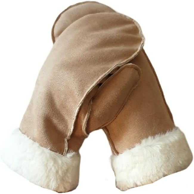 AXELENS Fäustlinge Winterhandschuhe Damen Beige, Beige