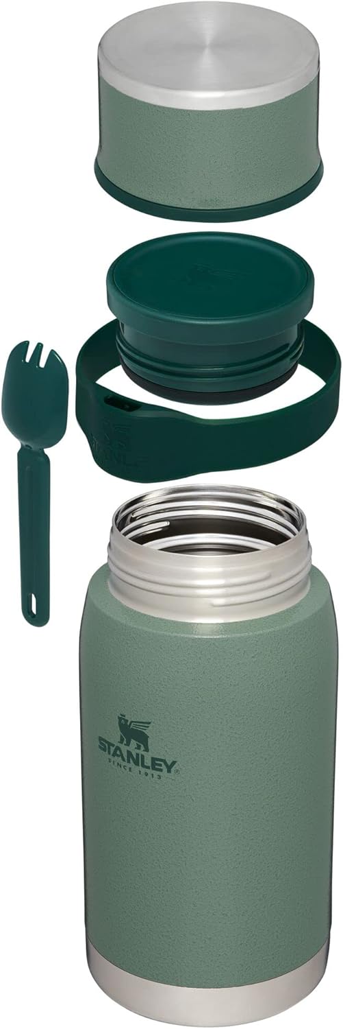 Stanley Adventure to Go Isoliergefäss und Göffel 36 oz Hammerschlaggrün, 36 oz Hammerschlaggrün