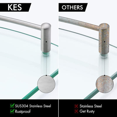 KES Eckregal Glas Duschablage Glasregal Duschregal Glasregal Glasablage für Badezimmer Wandregal Ede