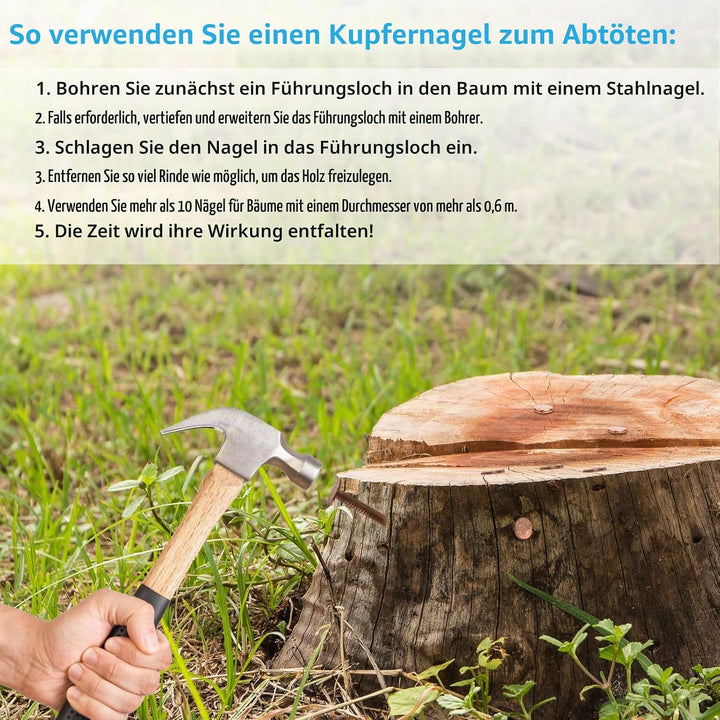 LALAGO 22 stück Grosse Kupfernägel, Kupfernägel Baumkiller, Solid Kupfer Schlagkraft Nägel, 89mm Lan