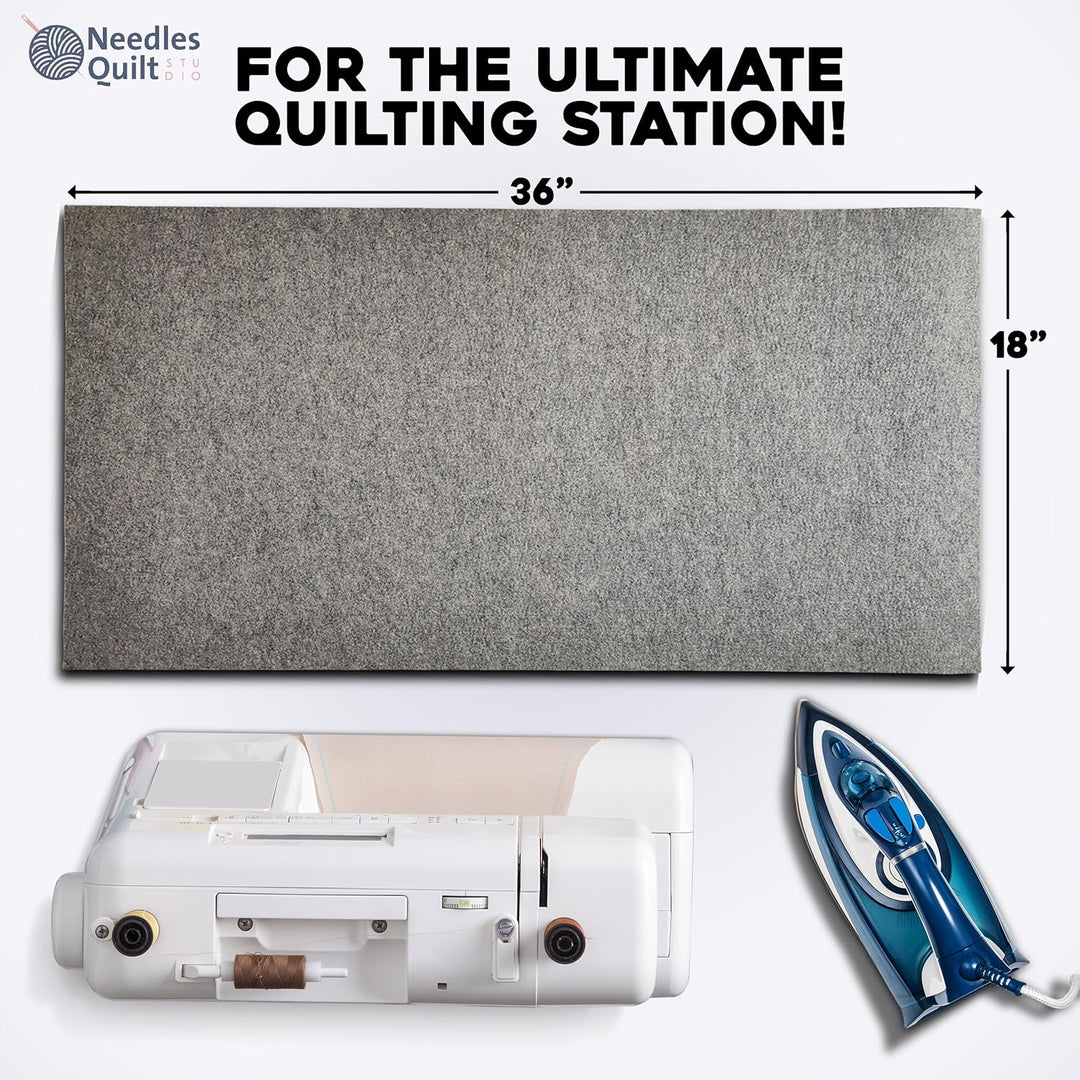 XL Woll-Pressmatte, 91,4 x 45,7 cm, 100% natürliche neuseeländische Wolle, Bügelmatte für Quilten, B