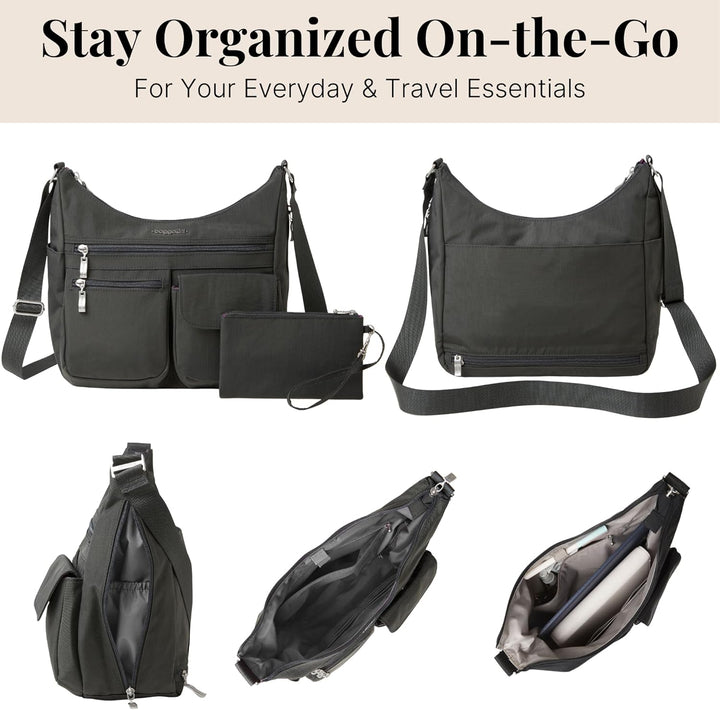 Baggallini Damen Everywhere bagg with überall Tasche mit RFID 34 Charcoal, 34 Charcoal