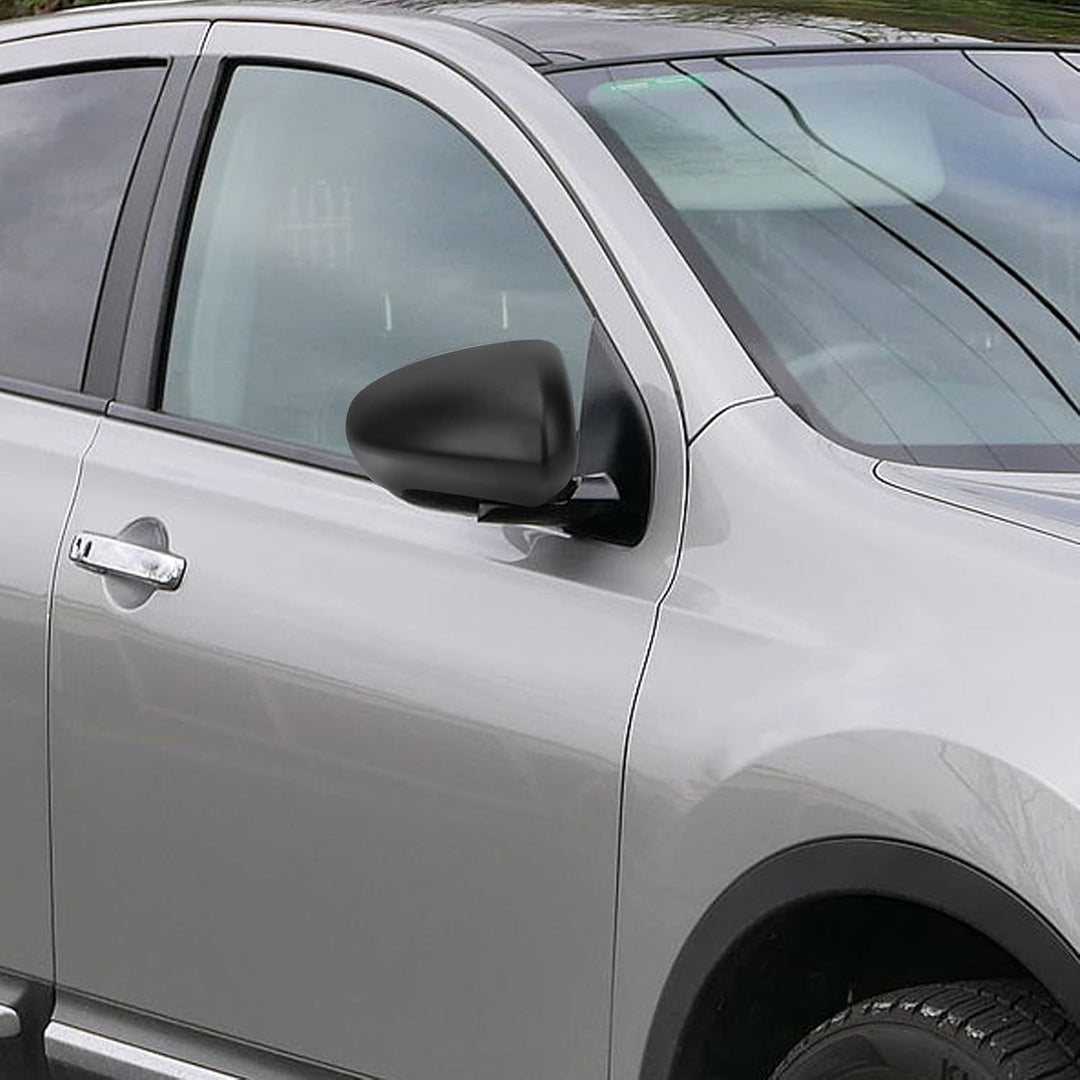 Türrückspiegelabdeckung Auto Links Rechts Seite ABS Schwarz Aussenspiegel Abdeckkappe für Nissan Qas