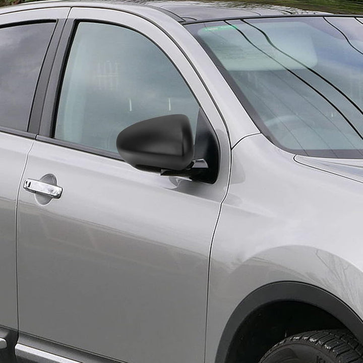 Türrückspiegelabdeckung Auto Links Rechts Seite ABS Schwarz Aussenspiegel Abdeckkappe für Nissan Qas