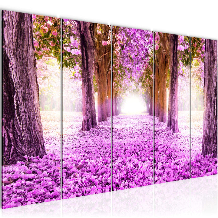 Runa Art Bild Wald Landschaft Wandbilder auf Vlies Leinwand 5 Teilig Wanddekoration Schlafzimmer Woh