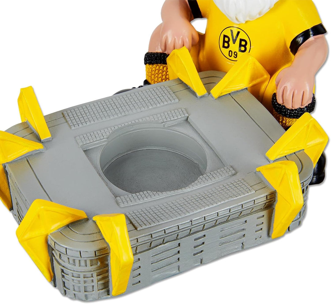 Borussia Dortmund BVB Gartenzwerg mit Stadion - Teelichthalter - 15x13x10,5 cm, Gelb