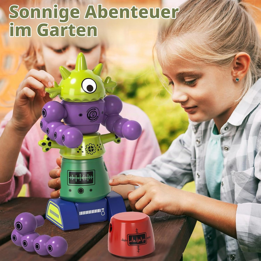 Magnetisches Roboterspielzeug für Kinder ab 3-7 Jahren, 5-stück Magnetmonster-Bausteine, stapelbares