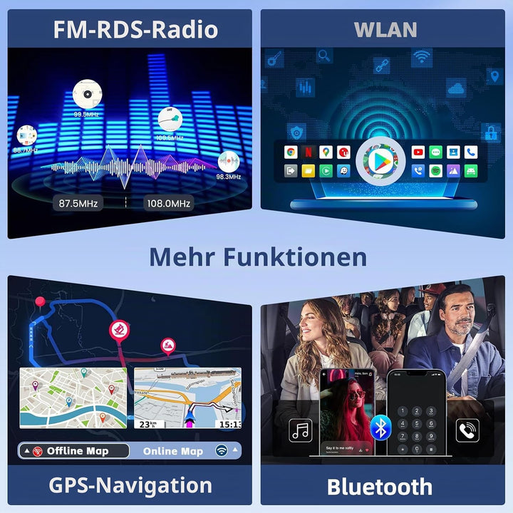 Hikity DAB/DAB+ [4+64GB] Android 15 Autoradio für VW Golf 5 6 Passat Polo Tiguan Touran Caddy Skoda