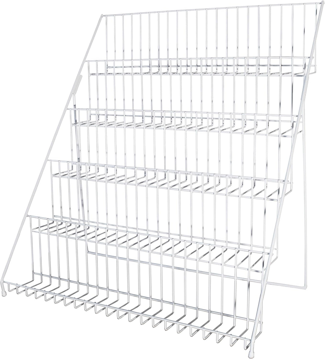 GERSO Grusskarten-Ausstellungsstand zusammenklappbar leicht weiss pulverbeschichtet, Weiss