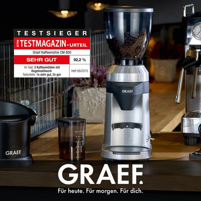 Graef Kaffeemühle CM 800,128W,‎350 Gramm, 23 x 13.2 x 38.5 cm, Silber Single, Single