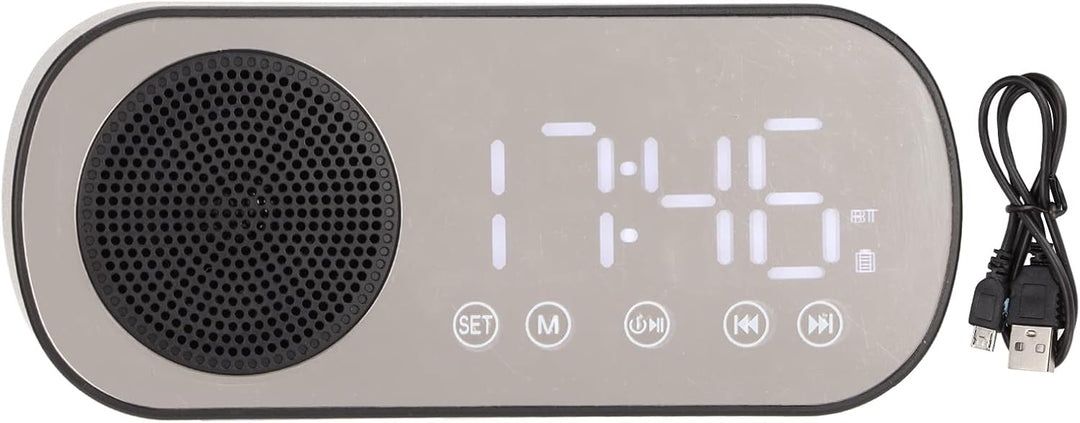 Radiowecker, Tragbarer Digitaler Wecker Dual 5.0 Wireless HiFi mit BT-Lautsprecher Zum Lesen, Kochen