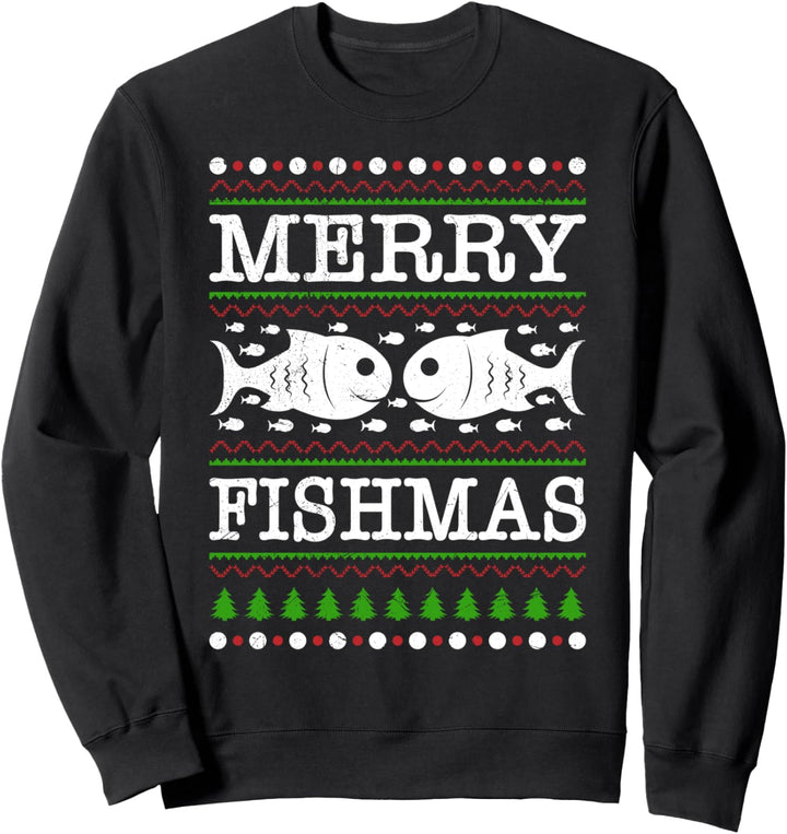 Ugly Christmas Angler Fisch Fischer Weihnachten Angel Sweatshirt