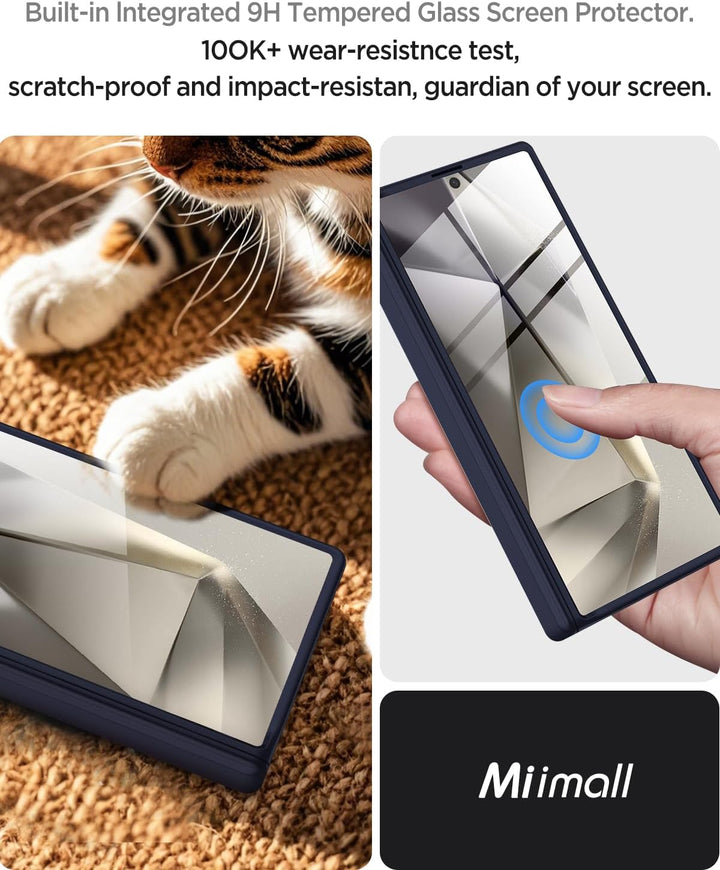 Miimall Kompatibel mit Samsung Galaxy Z Fold 6 Hülle mit S-Pen Slot+Scharnierschutz, Fold 6 Hülle mi
