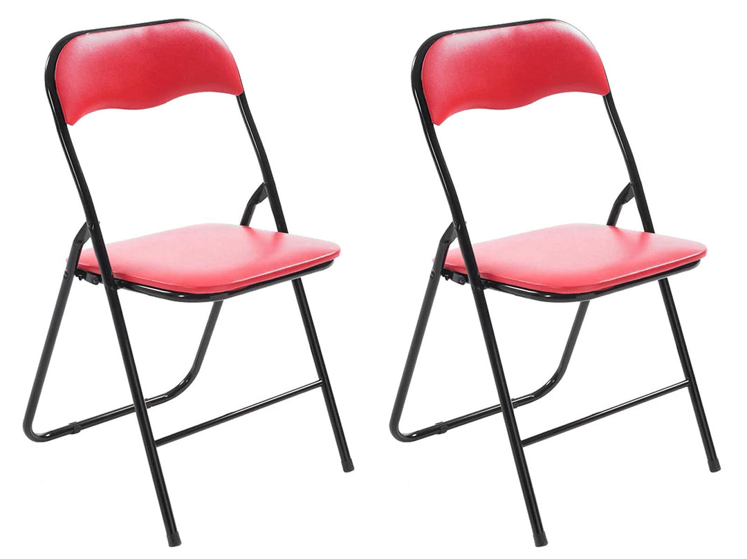 CLP 2er Set Klappstuhl Felix Gepolstert I Küchenstuhl Mit Metallgestell I Kunstleder PVC Sitz Gepols