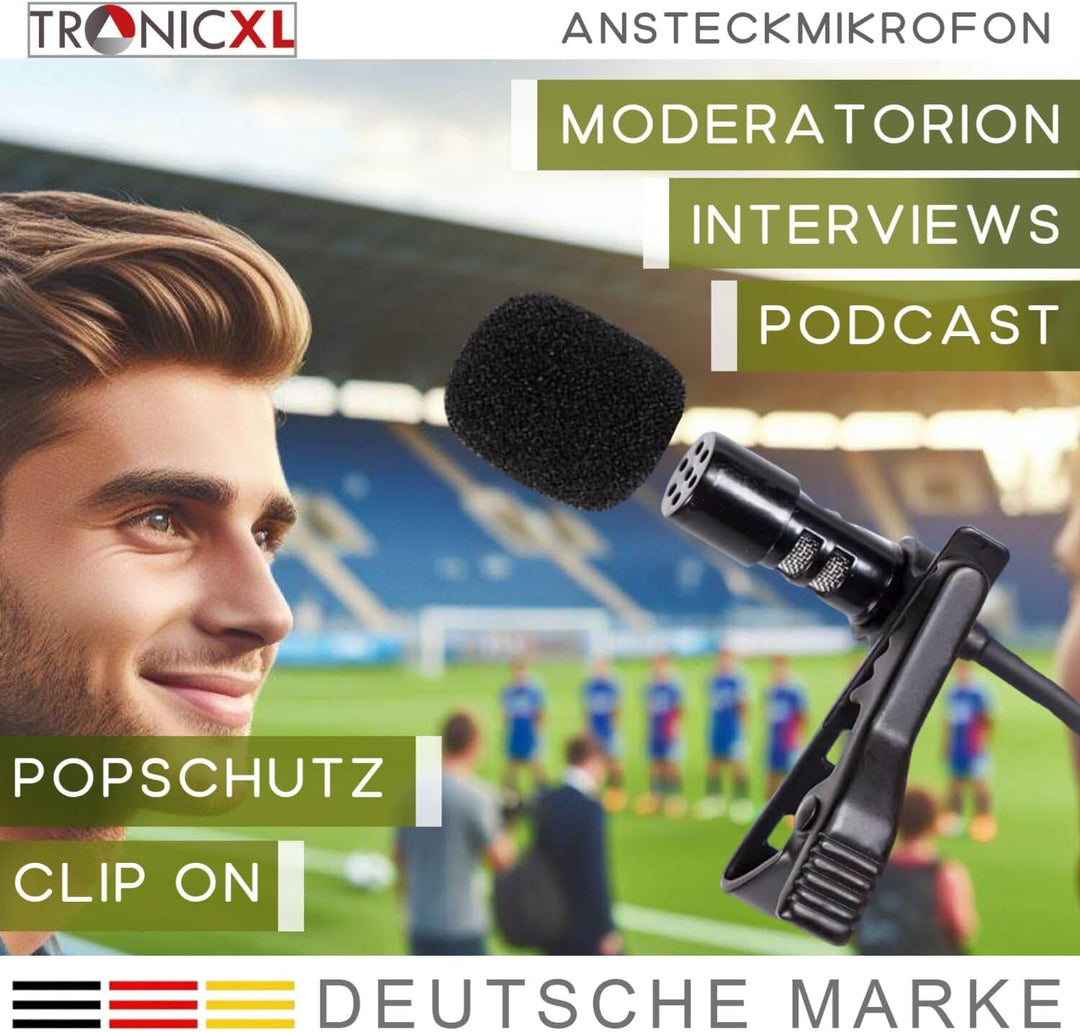 Ansteckmikrofon USB-C mit Kabel Lavalier Mikrofon Kondensator Interview Podcast Videokonferenz für D