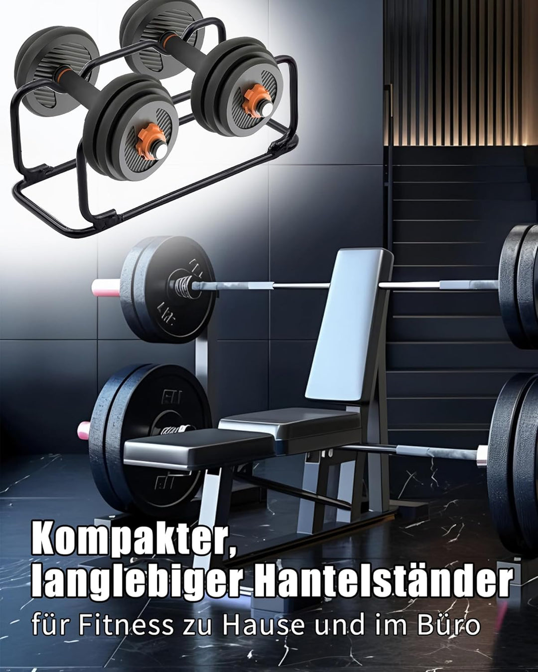 2 Stück Hantelständer Kurzhantel Ständer: 30x11x10cm Langhantelständer Multifunktionaler Klein Hante