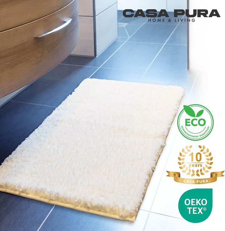 casa pura Badematte Hochflor Sky Soft - Weicher, Flauschiger Badezimmerteppich in Shaggy-Optik - Bad