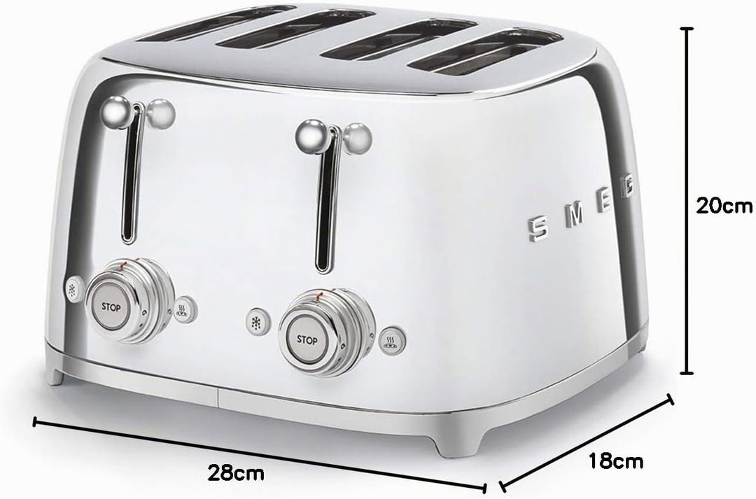 Smeg TSF03SSEU Toaster, 2000, Metall, Chrome