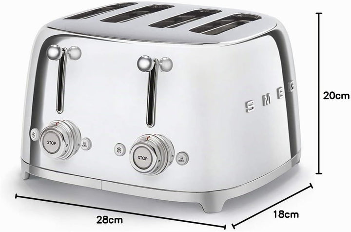 Smeg TSF03SSEU Toaster, 2000, Metall, Chrome