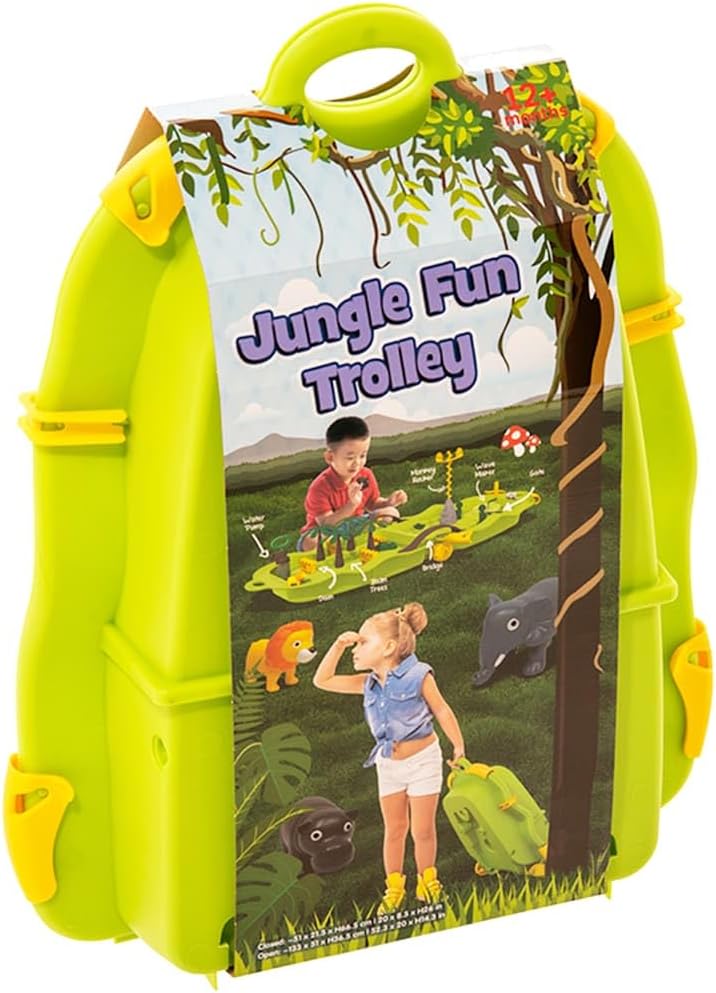 vidaXL Wasserspiel Koffer Jungle, Wasserbahn als Transportkoffer, Wasserspieltisch für Kinder ab 12