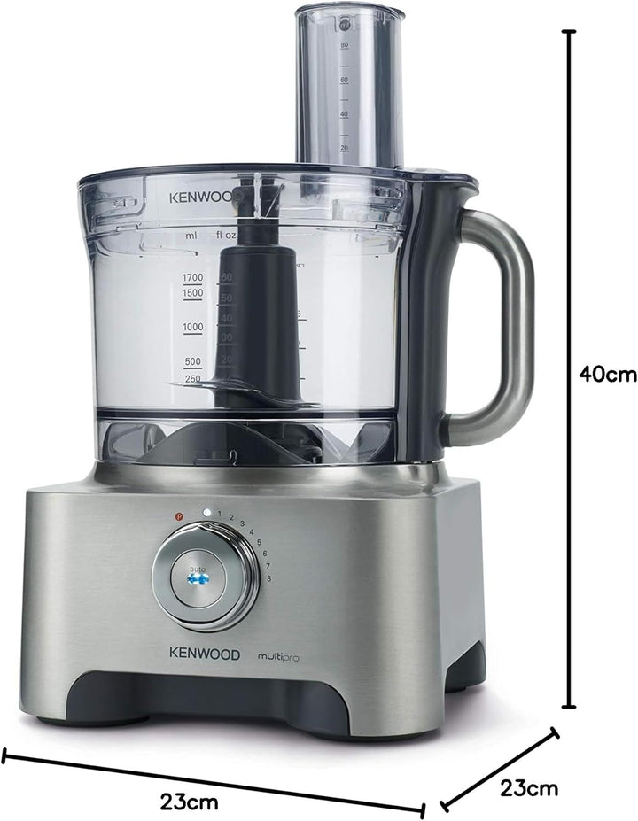 Kenwood MultiPro Sense FPM800 Kompakt-Küchenmaschine 3,5 Liter Edelstahl Messer 4 Arbeitsscheiben un