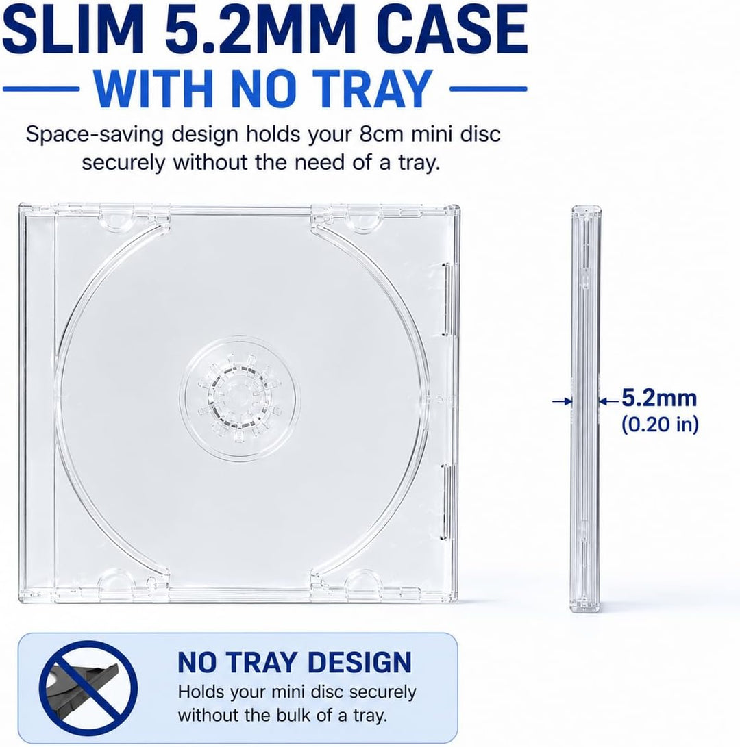25 x Klare 8-cm-CD-Hüllen für kleine 8-cm-Discs von Dragon Trading