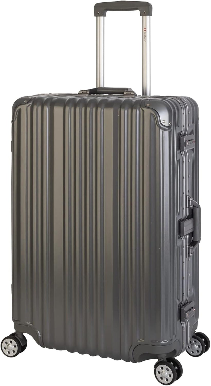 Travelhouse London Koffer Grau L-75cm · Alu-Rahmen · Polykarbonat Hartschale · Trolley Reisekoffer R