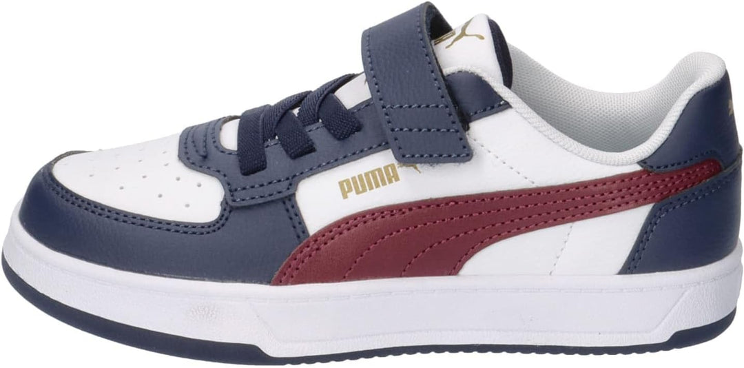 PUMA Unisex Kinder Caven 2.0 Ac+ Ps Sneaker, 28 EU Puma White Dark Jasper Puma Navy Gold